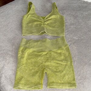 Women's Olive Green Ribbed Set